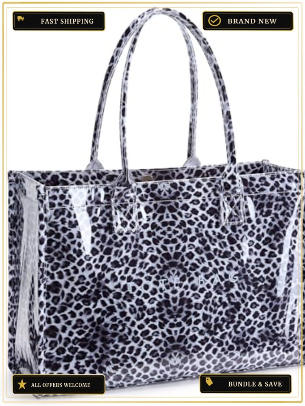 PVC Tote Bag Women's Kraft Paper Work Handbags Purses with Top Handle